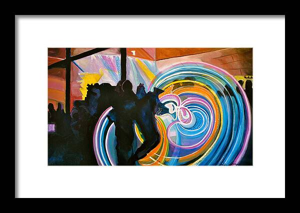 Music Festivals Framed Print featuring the painting The Illuminated Dance by Patricia Arroyo