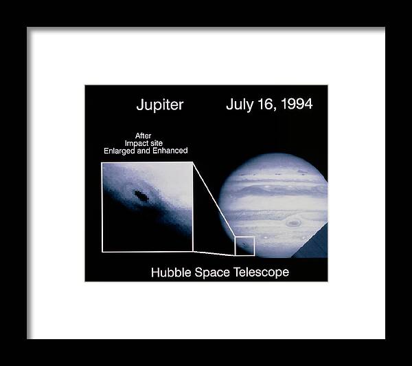 Jupiter Framed Print featuring the photograph The Impact Of Shoemaker-levy 9 And Jupiter by Nasa/esa/stsci/h.hammel,mit/science Photo Library