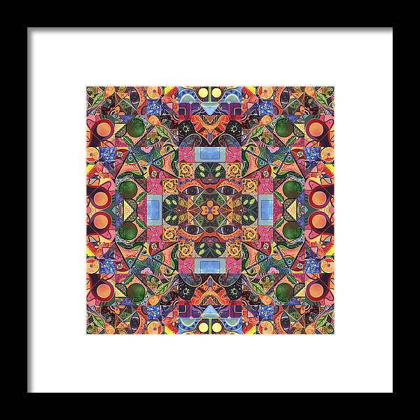 Organic Framed Print featuring the digital art The Joy of Design Mandala Series Puzzle 2 Arrangement 2 by Helena Tiainen