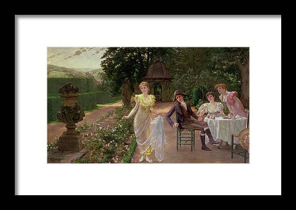 Table Framed Print featuring the painting The Judgement of Paris by Hermann Koch