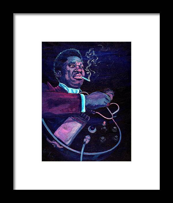 B.b. King Framed Print featuring the painting The King by Kathleen Kelly Thompson