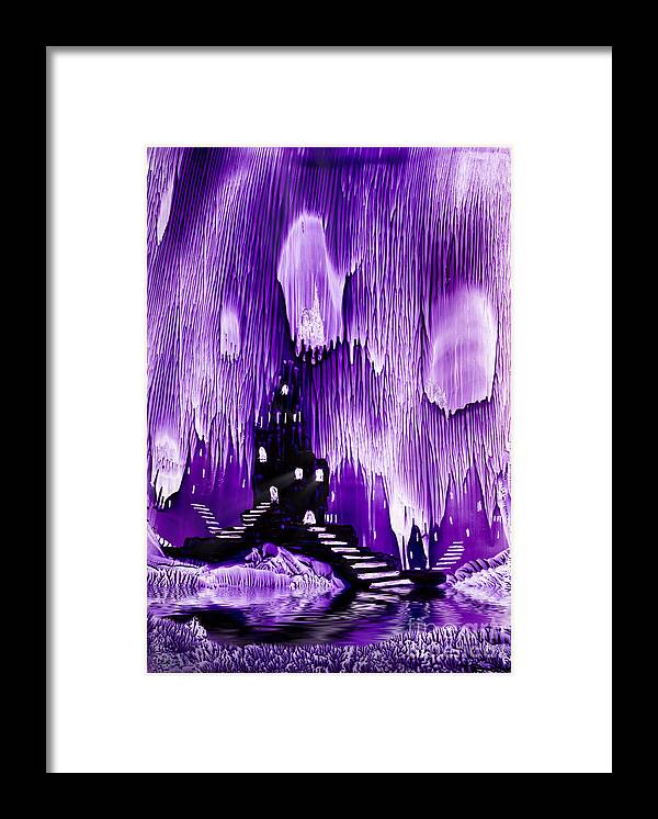  Castle Framed Print featuring the painting The Kings purple castle painting in wax by Simon Bratt