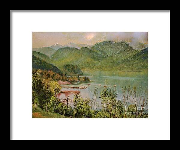 Summer Framed Print featuring the painting The Lake by Sorin Apostolescu