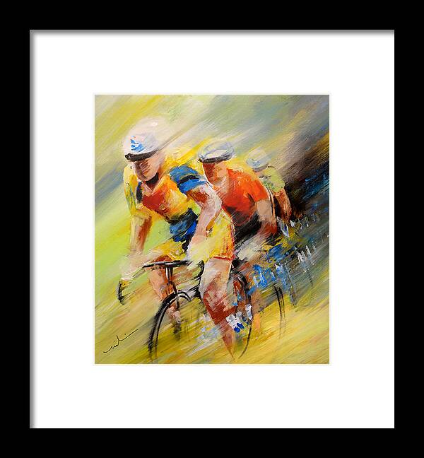 Sports Framed Print featuring the painting The Leader by Miki De Goodaboom