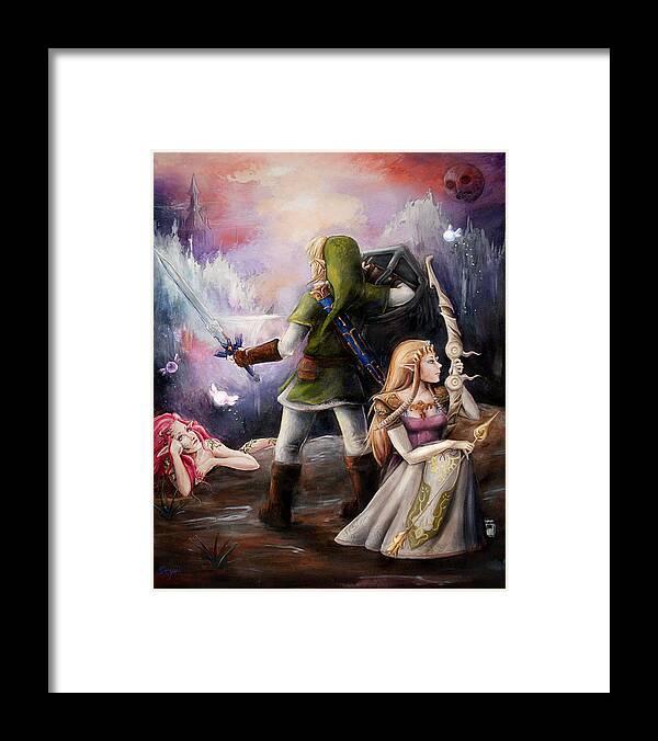 Zelda Framed Print featuring the painting The Legend of Zelda by Brynn Elizabeth Hughes