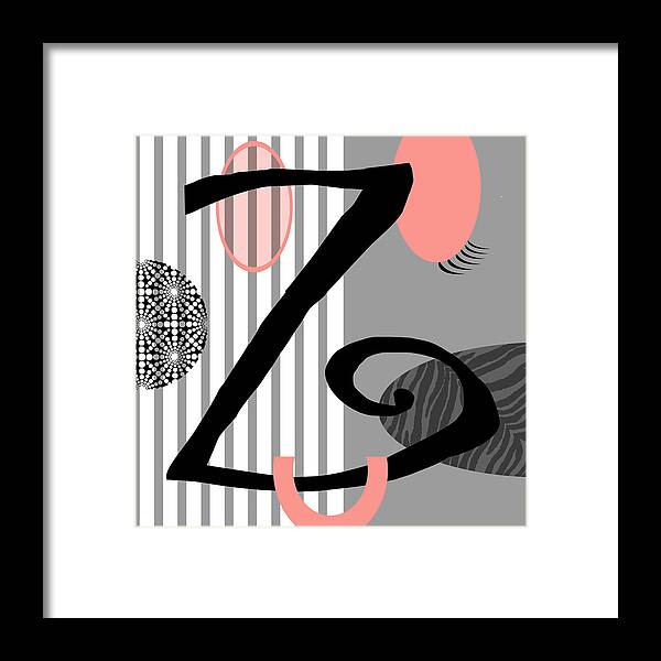Letter Z Framed Print featuring the digital art The Letter Z by Valerie Drake Lesiak