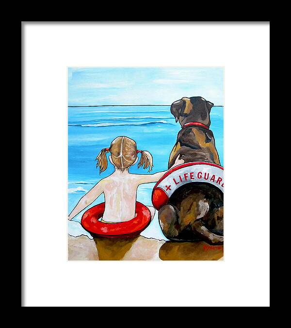Lifeguard Framed Print featuring the painting The Lifeguard by Patti Schermerhorn