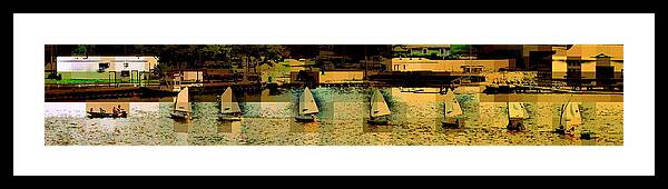 Boats Framed Print featuring the photograph The Line Up by Jodie Marie Anne Richardson Traugott     aka jm-ART