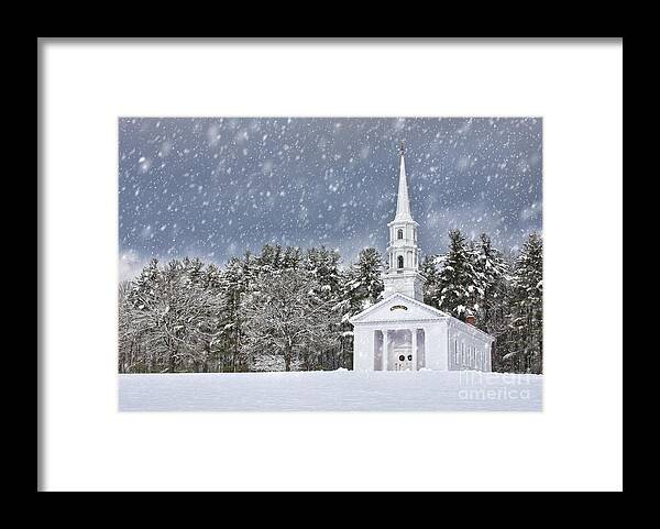 Chapel Framed Print featuring the photograph The Little Chapel in Winter by Jayne Carney