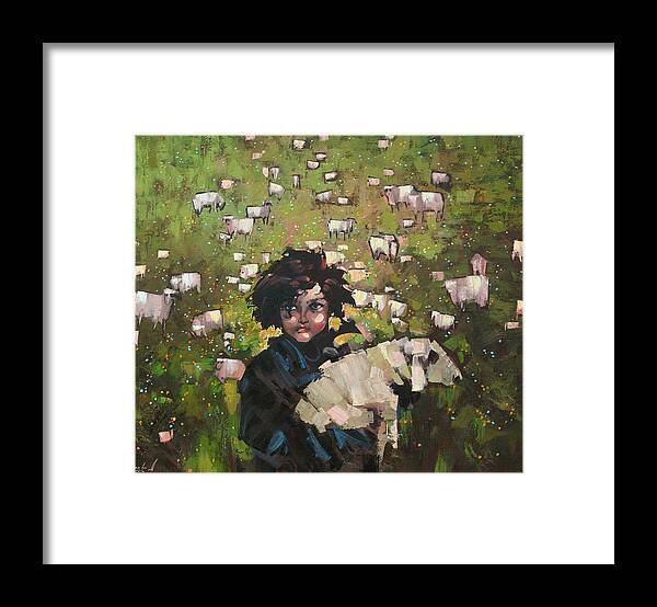 The Little Prince. Oil On Canvas Framed Print featuring the painting The Little Prince by Anastasija Kraineva
