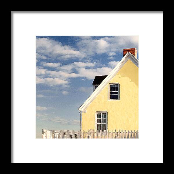 Sea Framed Print featuring the photograph The Little Yellow House at the Seawall by Karen Lynch