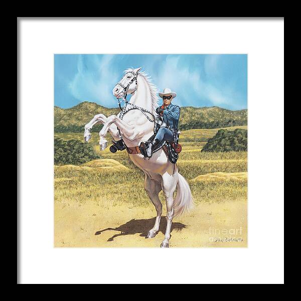 Portrait Framed Print featuring the painting The Lone Ranger by Dick Bobnick