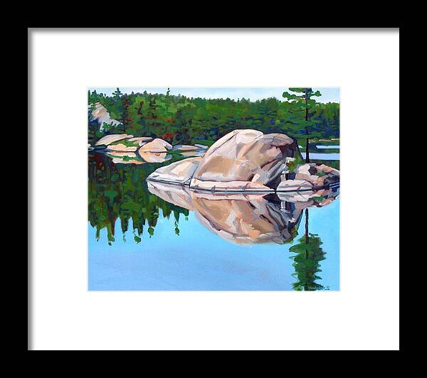 Whale Rock Framed Print featuring the painting The Lone Sentinel at McCrae by Phil Chadwick