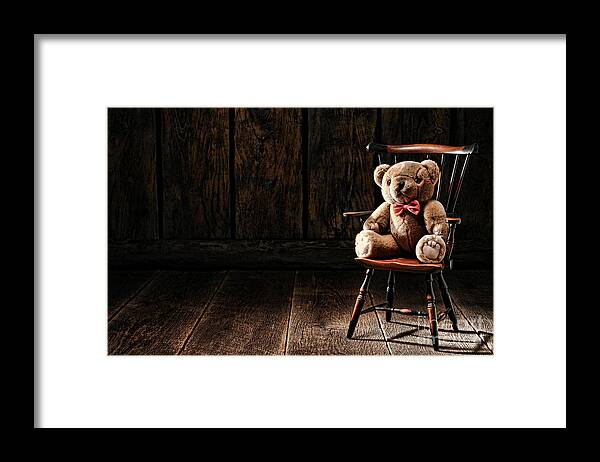 Teddy Framed Print featuring the photograph The Lonely Forgotten Bear by Olivier Le Queinec
