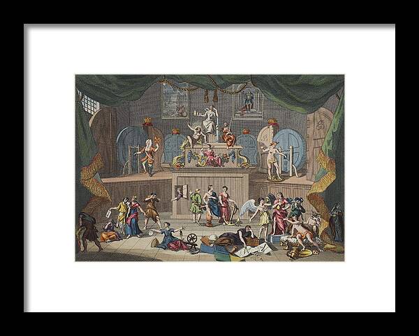 Georgian Framed Print featuring the drawing The Lottery, Illustration From Hogarth by William Hogarth