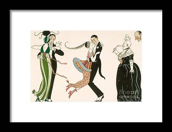 Dance Framed Print featuring the painting The Madness of the Day by Georges Barbier