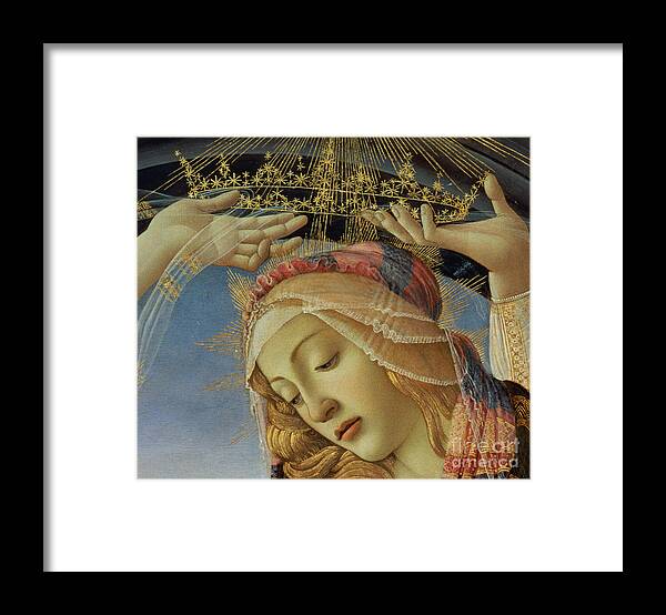 The Framed Print featuring the painting The Madonna of the Magnificat by Botticelli by Sandro Botticelli