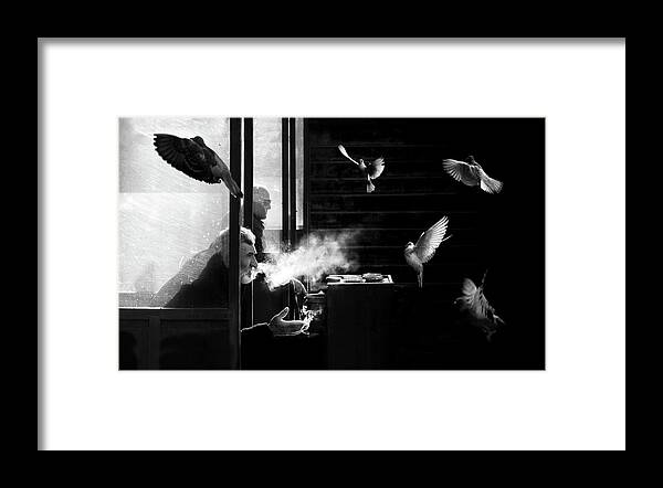 Istanbul Framed Print featuring the photograph The Man Of Pigeons by Juan Luis Duran