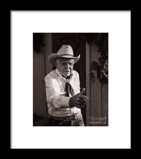 Cowboy Framed Print featuring the photograph The Master Cowboy Storyteller by Royce Howland