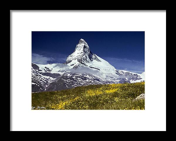 Alpine Framed Print featuring the photograph The Matterhorn with Alpine Meadow in Foreground by Jeff Goulden