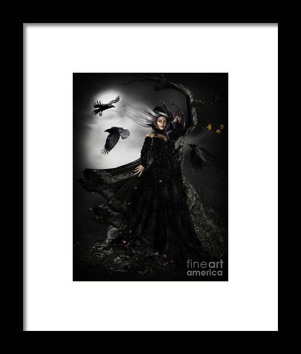 Raven Framed Print featuring the digital art The Messengers by Shanina Conway