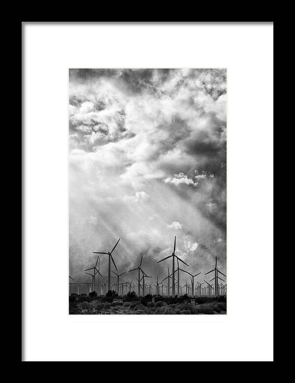 Windmills Framed Print featuring the photograph THE MIGHTY WIND Palm Springs CA by William Dey