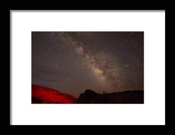 Beauty Framed Print featuring the photograph The Milky Way over Mesa Arch by Alan Vance Ley