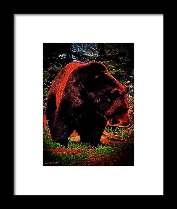 Grizzly Framed Print featuring the painting The Mystic Grizzly Bear by Jon Volden