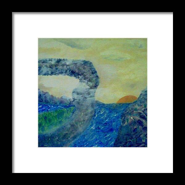 Water Framed Print featuring the painting The Narrow Way by Suzanne Berthier