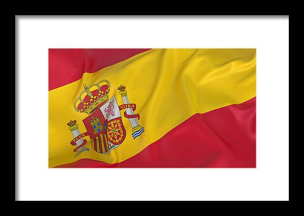 Majestic Framed Print featuring the photograph The national flag of the country of Spain by CGinspiration