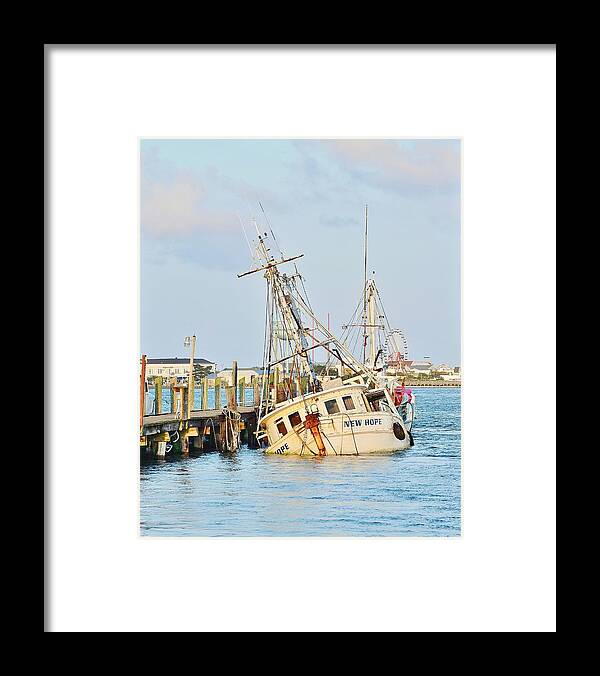 New Hope Framed Print featuring the photograph The New Hope Sunken Ship - Ocean City Maryland by Kim Bemis