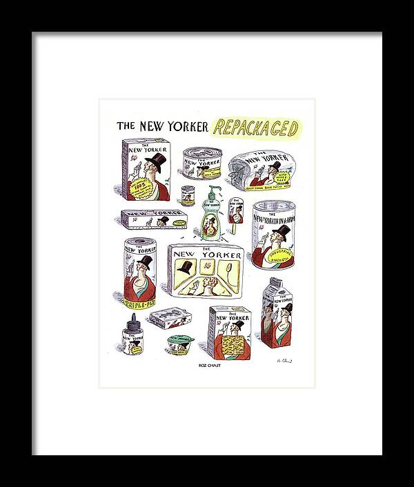 The New Yorker Repackaged
(a Series Of About Fifteen New Yorker Food Products All Featuring The New Yorker Character Eustace Tilley. These Include Bread Framed Print featuring the drawing The New Yorker Repackaged by Roz Chast