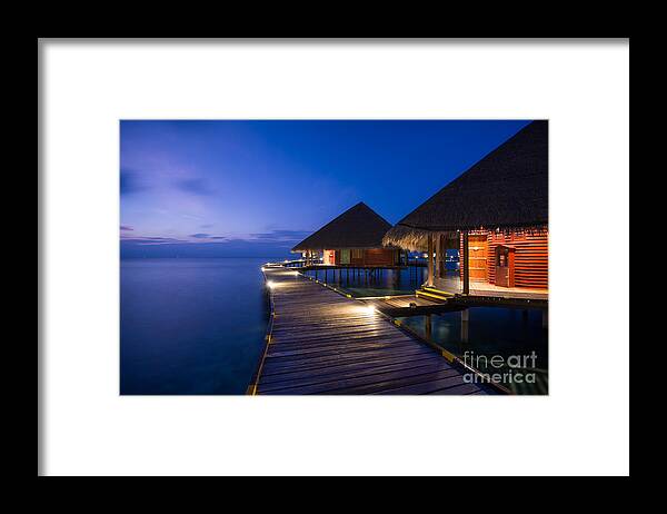Maldives Framed Print featuring the photograph The Night Awakes by Hannes Cmarits