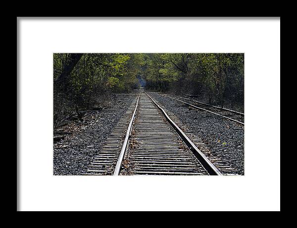 Train Rail Framed Print featuring the photograph The non-end by Lily K