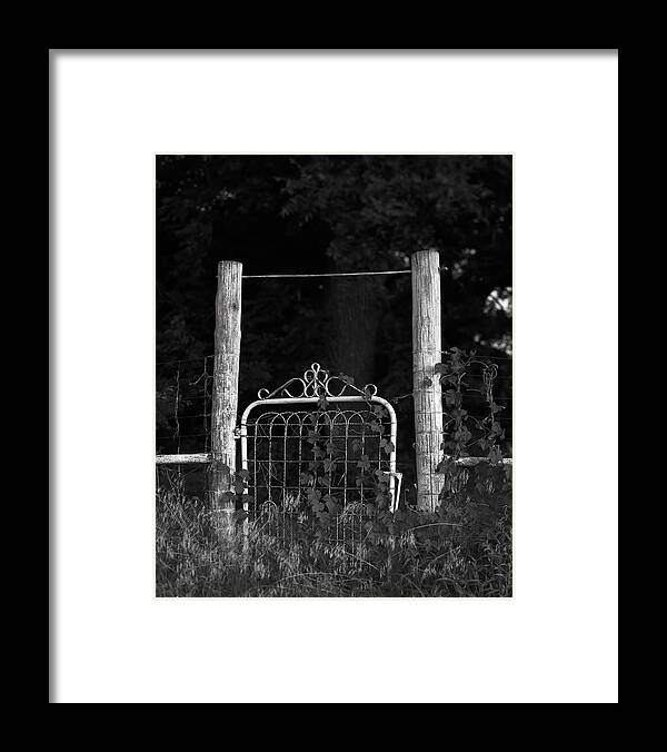 B&w Framed Print featuring the photograph The Old Gate by Richard Smith