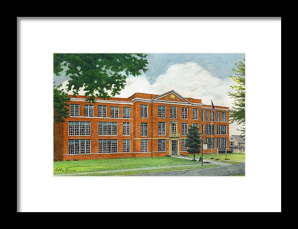 School Framed Print featuring the painting The Old High School by Arthur Barnes