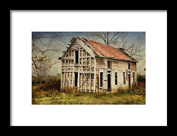 Decay Framed Print featuring the digital art The Old Homestead by Lana Trussell