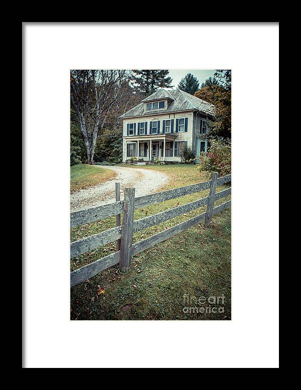 New Hampshire Framed Print featuring the photograph The old house on the hill by Edward Fielding