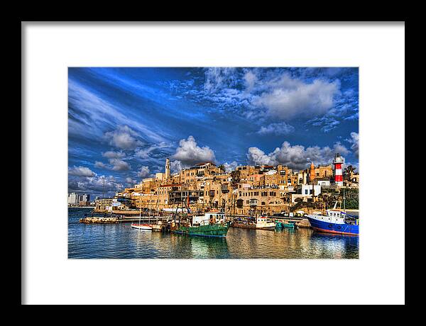 Israel Framed Print featuring the photograph The Ancient Jaffa Port of Legends and Conquerors by Ron Shoshani
