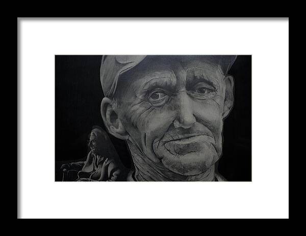 Old Man Framed Print featuring the drawing The Old Man and the rocker by Tim Ernst