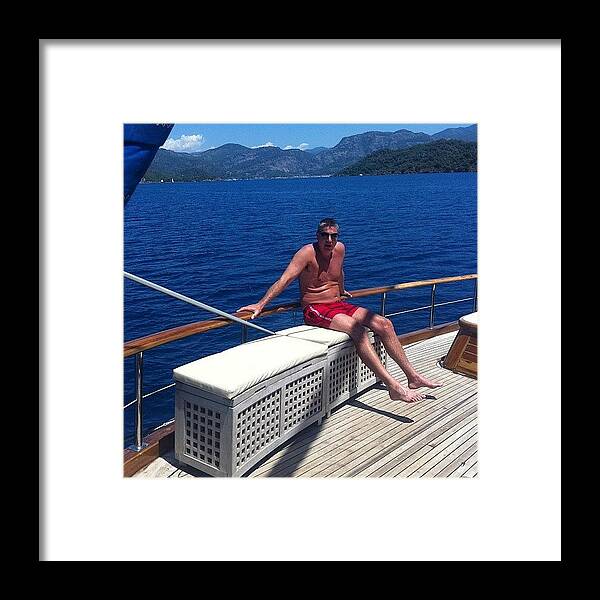 Swim Framed Print featuring the photograph The Old Man On Our Boat In Turkey :) by Ash Hughes