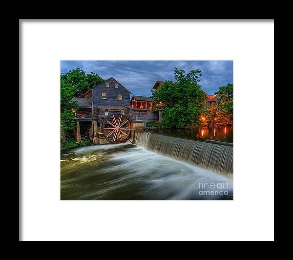The Old Mill Framed Print featuring the photograph The Old Mill at twilight by Anthony Heflin