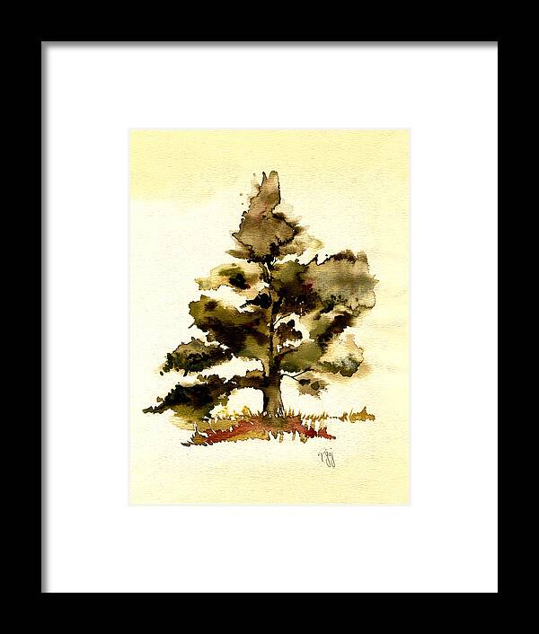 Tree Framed Print featuring the painting The Old Oak Tree by Paul Gaj