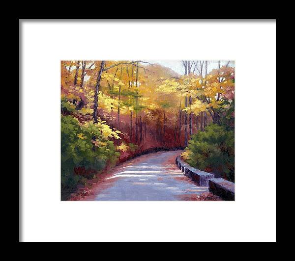 Autumn Paintings Framed Print featuring the painting The Old Roadway in Autumn II by Janet King