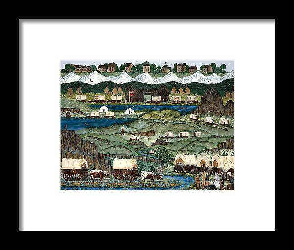 Oregon Trail Framed Print featuring the painting The Oregon Trail by Jennifer Lake