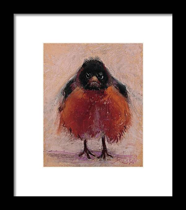 Robin Framed Print featuring the painting The Original Angry Bird by Billie Colson