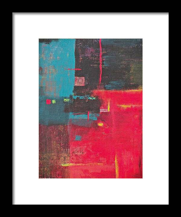 Abstract Framed Print featuring the painting The Other Side by Artcetera By   LizMac