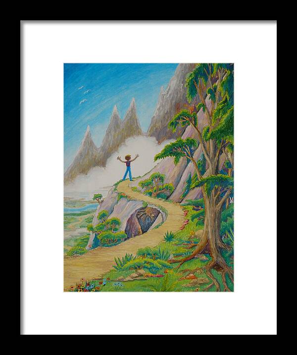Mountains Framed Print featuring the painting The Path by Matt Konar