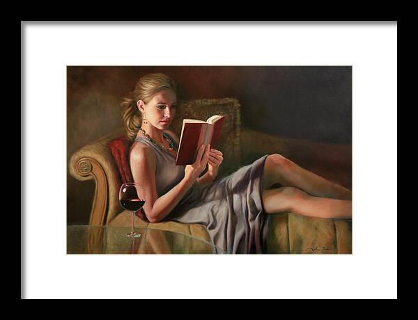 Oil Portrait Framed Print featuring the painting The Perfect Evening by Anna Rose Bain
