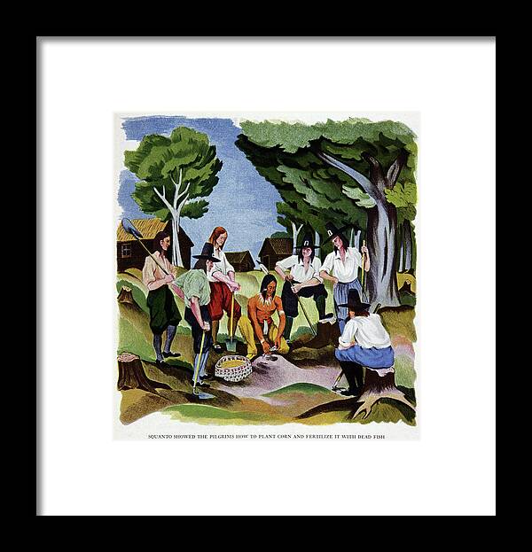 Artwork Framed Print featuring the photograph The Pilgrims Learning To Farm by Cci Archives